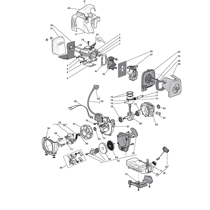 Mountfield MB 2901 (283720003-M08 [2009]) Parts Diagram, Engine
