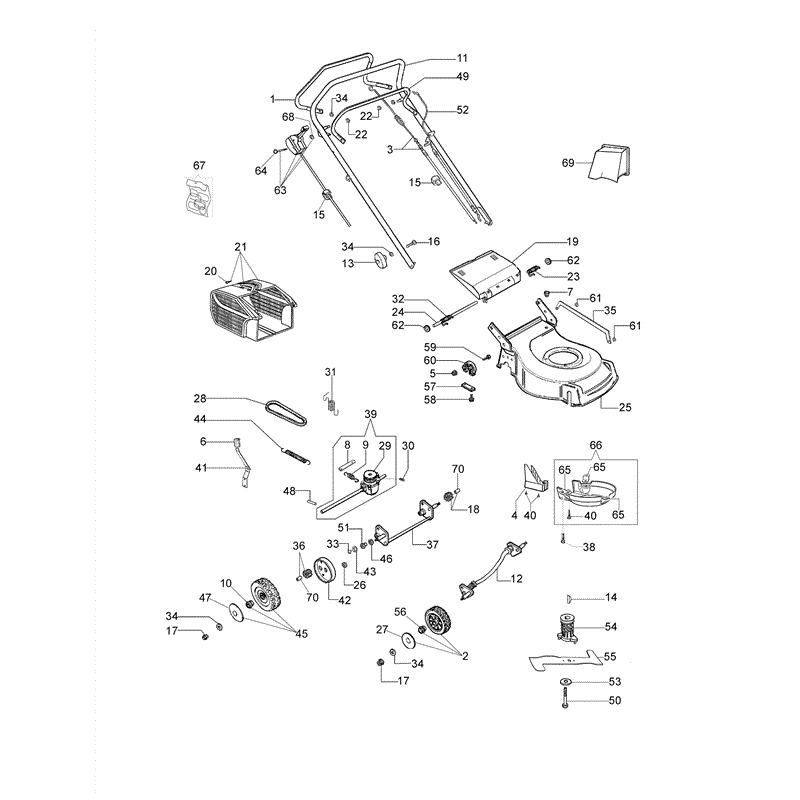 Efco LR 48 TK (K50) Emak Engine Lawnmower (LR 48 TK (K50)) Parts Diagram, LR 48 TK (K50)