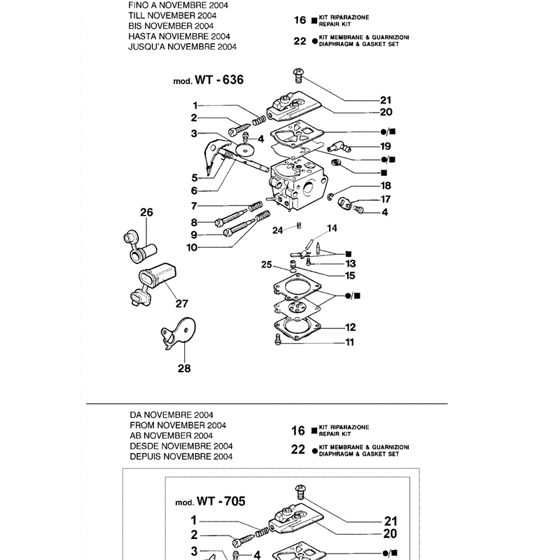 Efco 132S Petrol Chainsaw (2008) Parts Diagram, Page 4