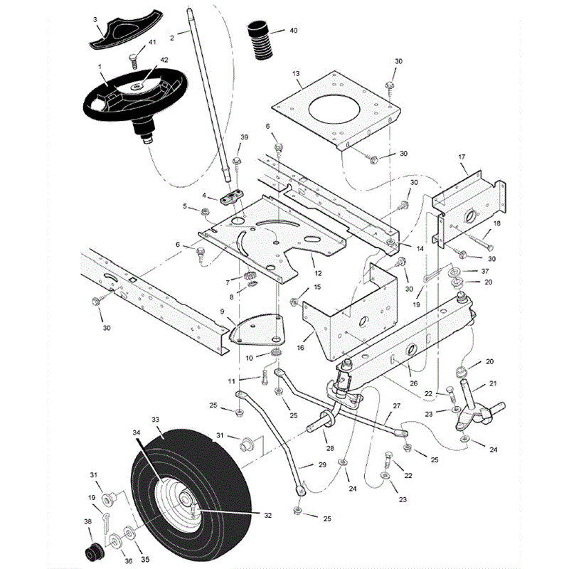 Hayter 13/30 (131E270000001-131E270999999) Parts Diagram, Steering