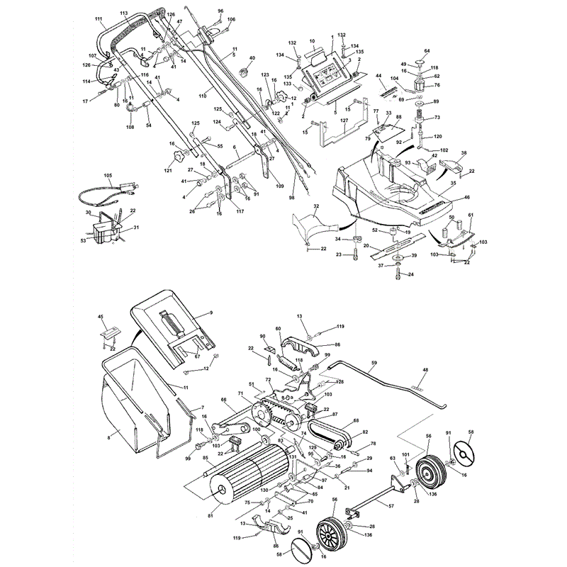 Mountfield Empress (MP84119-MP86303) Parts Diagram, Page 1