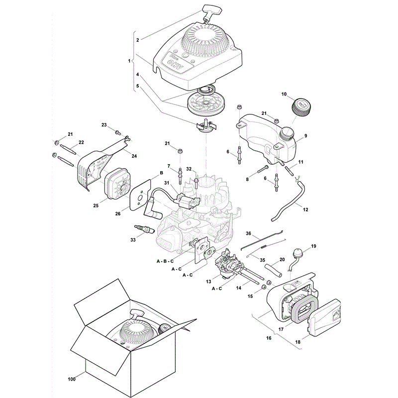 Mountfield HP414 (RS100 OHV) (2011) Parts Diagram, Page 6