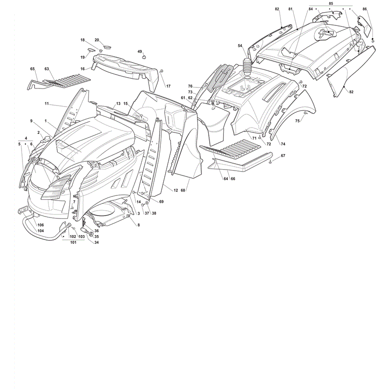 Castel / Twincut / Lawnking XX220HD (2012) Parts Diagram, Body