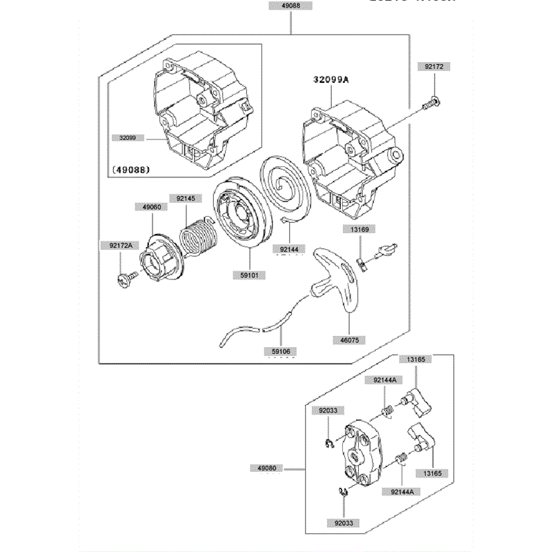 Kawasaki KBL35A (HA035A-AS50) Parts Diagram, Starter