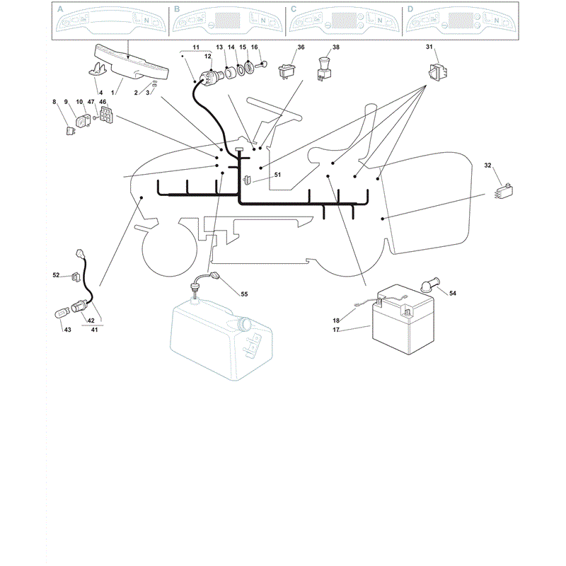 Castel / Twincut / Lawnking XT170HD (2012) Parts Diagram, Electrical Parts 