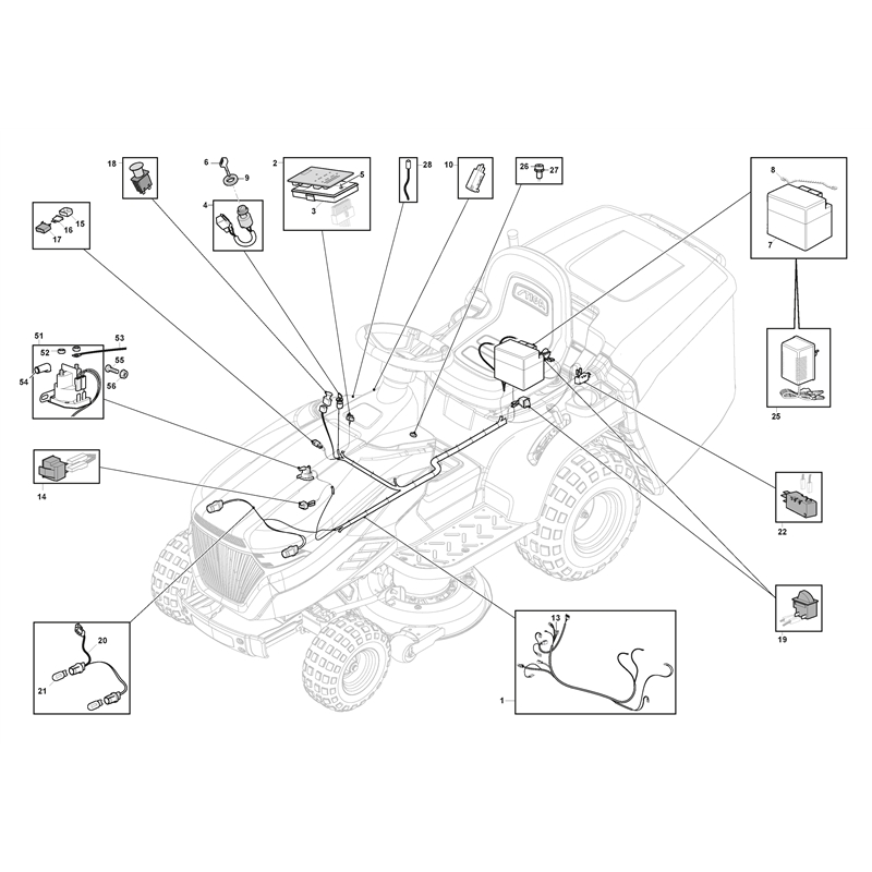 Mountfield MTF 98H Lawn Tractor (2T2620483-CAS [2022]) Parts Diagram, Electrical Parts