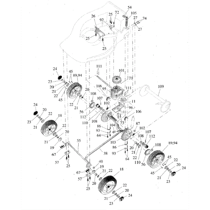 Hayter Hunter 46 (320T010212-320T099999) Parts Diagram, PSEI803 Lower Mainframe Diagram