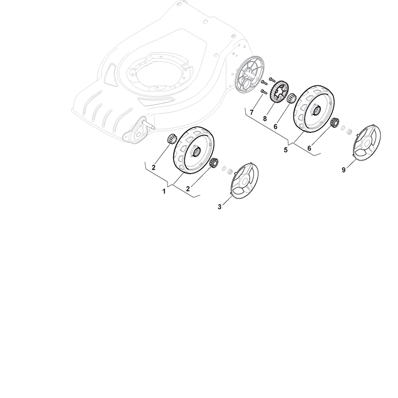 Mountfield S46 PD Li  (2017) (2017) Parts Diagram, Wheels and Hub Caps