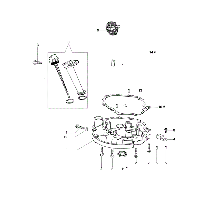 Efco LR 53 TK (K700) Emak Engine Lawnmower (LR 53 TK (K700)) Parts Diagram, Crankcase Cover