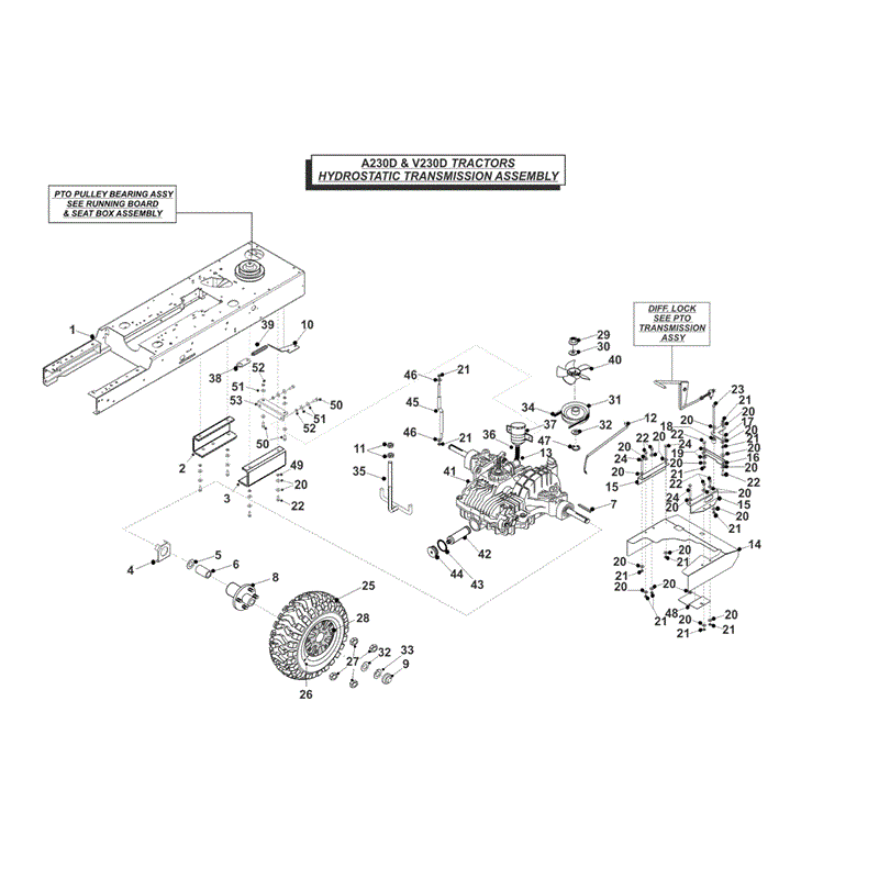 Westwood V230D Tractor 2013-2015 (2013-2015) Parts Diagram, Hydrostate Transmission Assembly