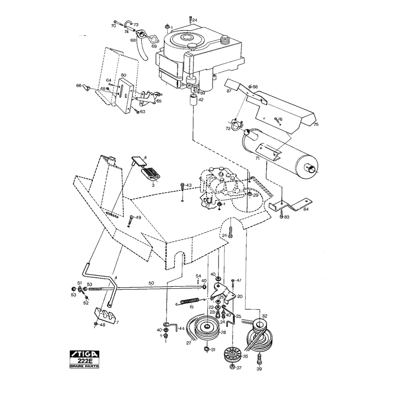 Stiga VILLA 8E (13-2856-15 [1992]) Parts Diagram, Transmission Engine_0
