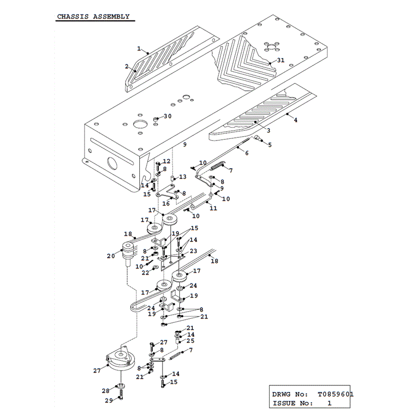 Countax K Series Lawn Tractor 1991-1992 (1991-1992) Parts Diagram, K12.5 Chassis