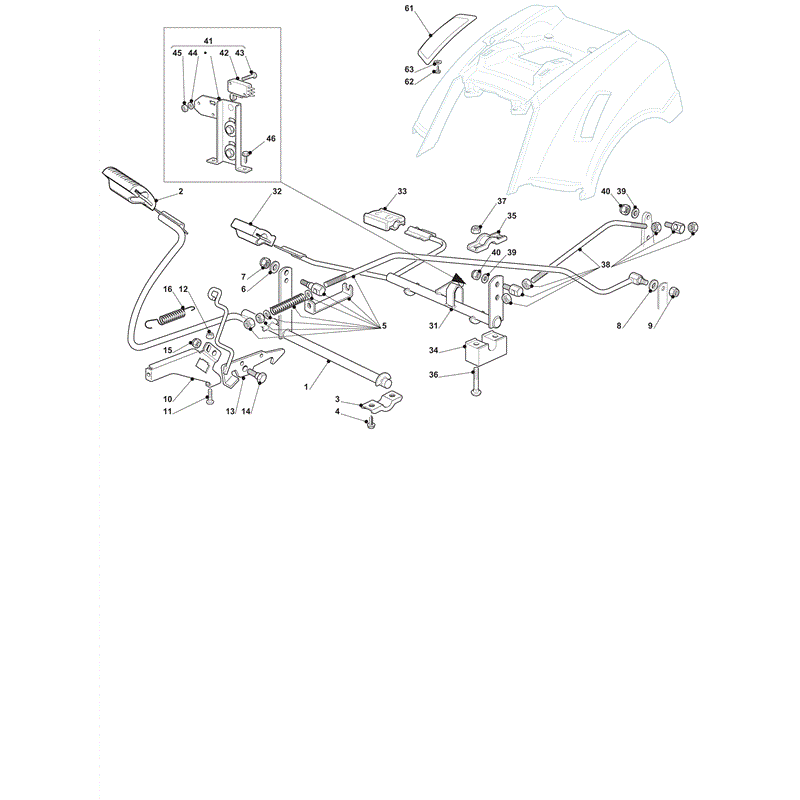 Castel / Twincut / Lawnking XG175HD (2012) Parts Diagram, Brake and Gearbox Controls