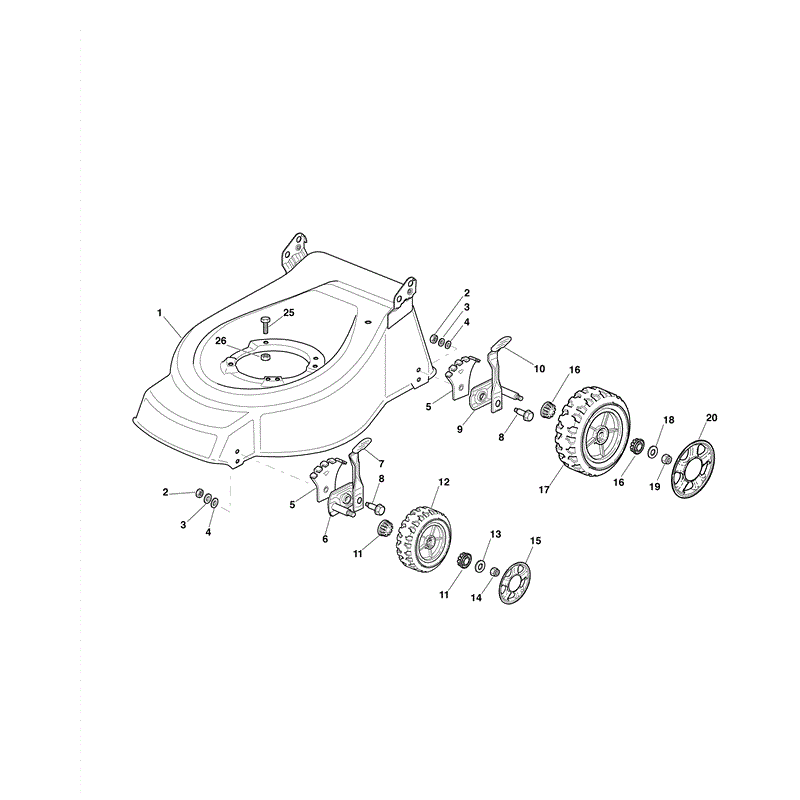 Mountfield 422HP Petrol Rotary Mower (2009) Parts Diagram, Page 1