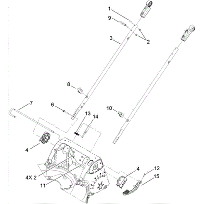 Hayter R53 Recycling Lawnmower (449E290001000 - 449E290999999) Parts Diagram, Lower Handle Assembly