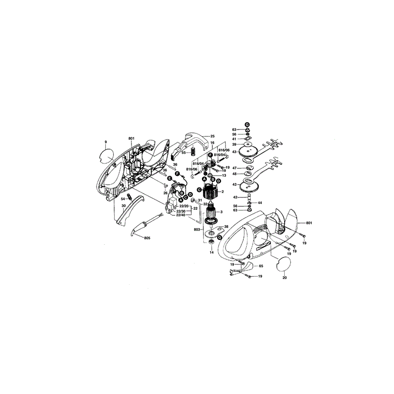 Qualcast Hedgemaster II 480 (F016L80918) Parts Diagram, Page 1