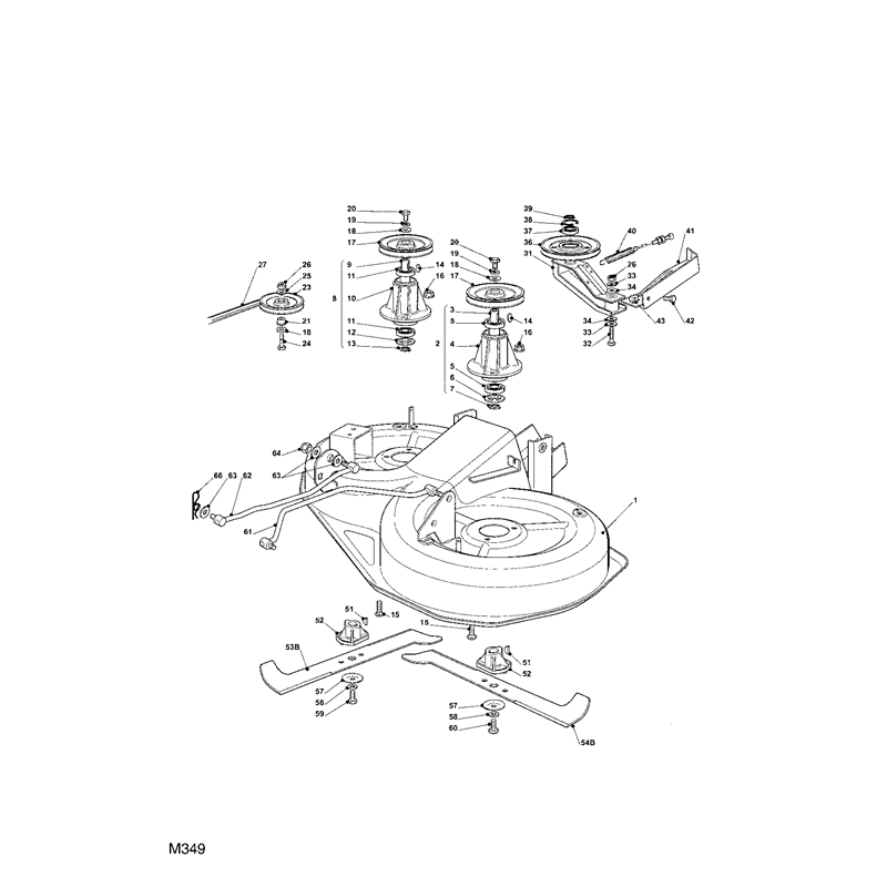 Mountfield 14H36H Lawn Tractor (13-2685-12 [2007]) Parts Diagram, Mower Deck