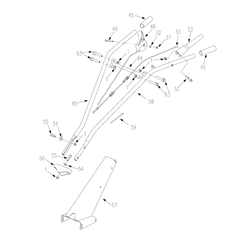 Mitox 4035 PC Cultivator (4035) Parts Diagram, Handle