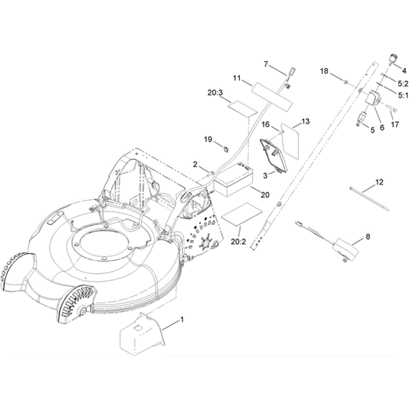 Hayter R53 Recycling Lawnmower (449E290001000 - 449E290999999) Parts Diagram, Electrical Assembly