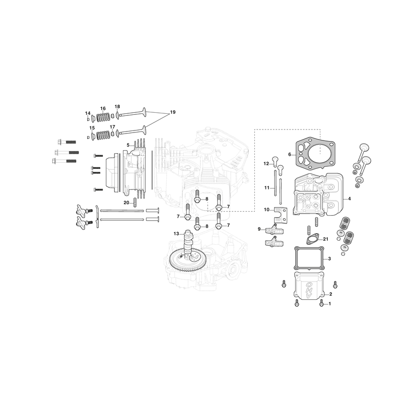 Mountfield 1736H Twin Lawn Tractor (2T0785483-M22 [2022-2023]) Parts Diagram, Cylinder Head