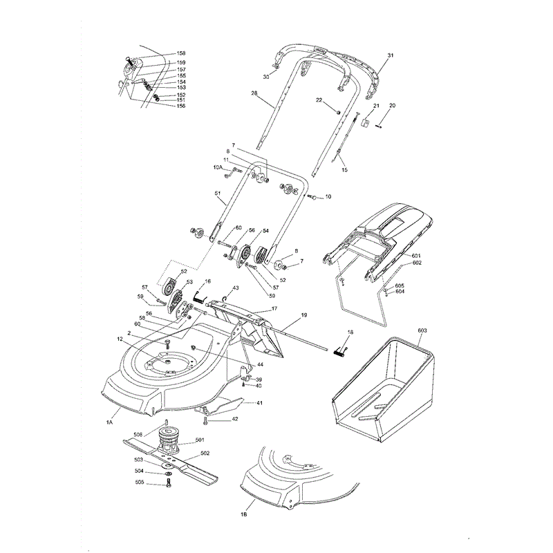 Mountfield 46PD Petrol Rotary Mower (2005) Parts Diagram, Page 1