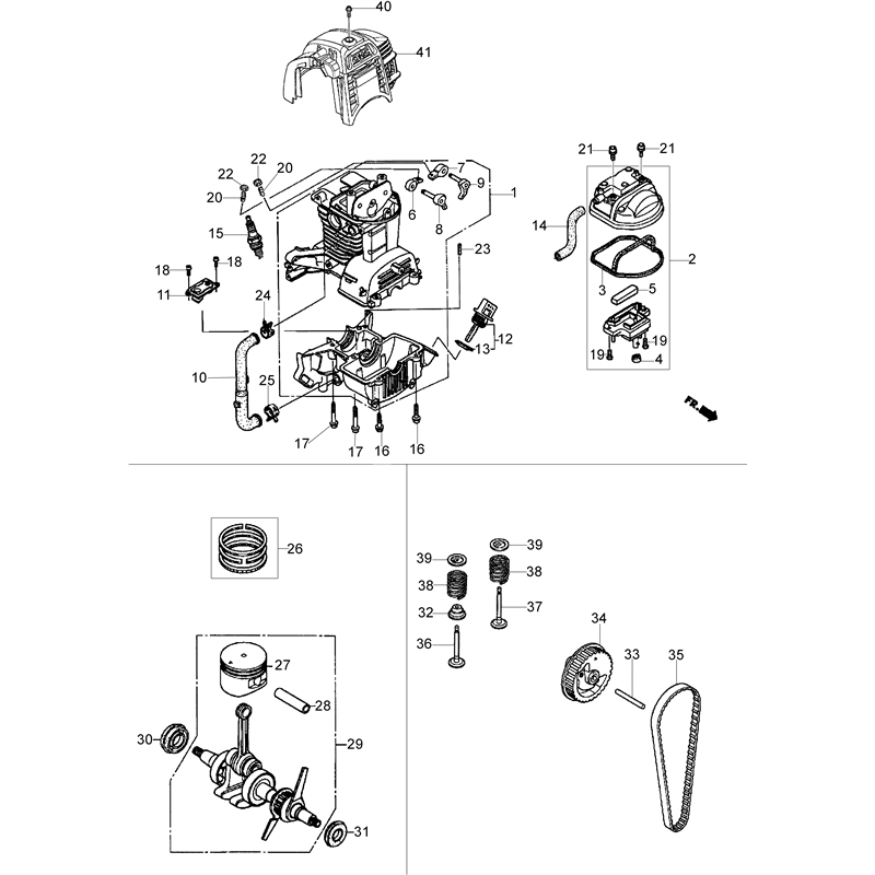 Bertolini 020 (020) Parts Diagram, Engine