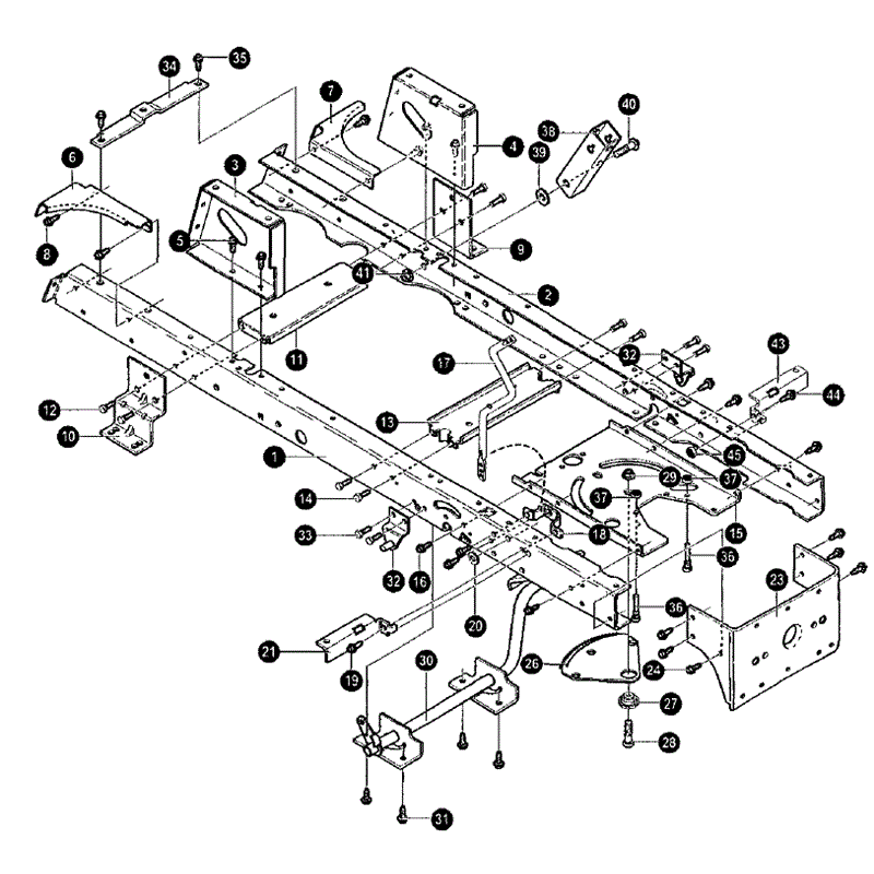 Hayter 15/40 (145R001001-145R099999) Parts Diagram, Frame Assembly 1