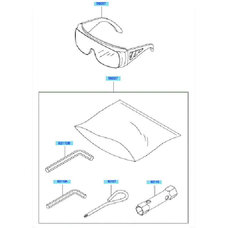 Kawasaki KEL27A (HE027A-AS50) Parts Diagram, Tools