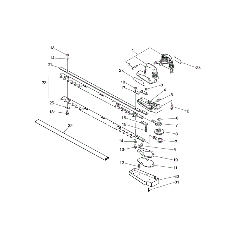 Echo DHC-3000 Hedgetrimmer (DHC3000) Parts Diagram, Page 1