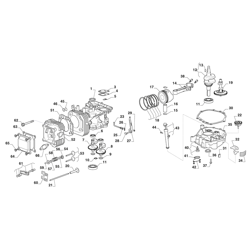 Mountfield MTF 1430 M Lawn Tractor (2T2010483-MTF [2019-2022]) Parts Diagram,  Piston, Crankshaft