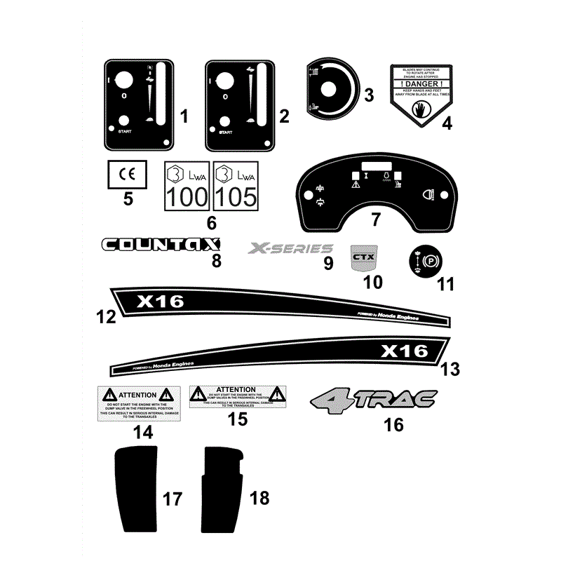 Countax X Series Rider 2007 (2007) Parts Diagram, Page 16