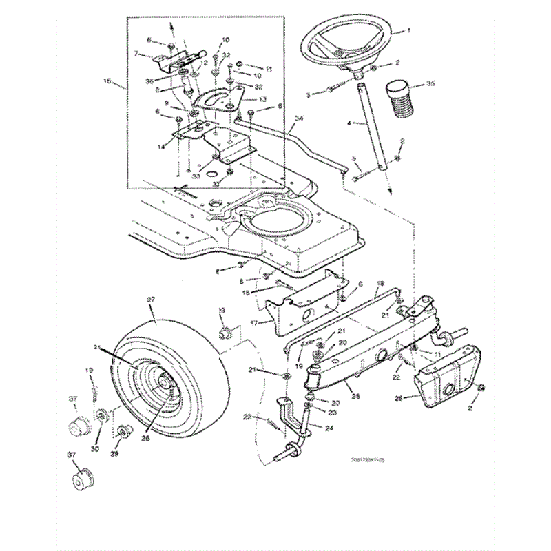 Hayter 12/30 (12-30) Parts Diagram, Steering