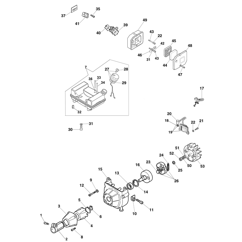 Oleo-Mac SPARTA 40 (SPARTA 40) Parts Diagram, Starter assy and clutch