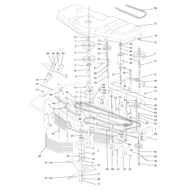Oleo-Mac CHEYENNE (B&S) 110 4x4 Cat.2014 (CHEYENNE (B&S) 110 4x4 Cat. 2014) Parts Diagram, Mowing deck