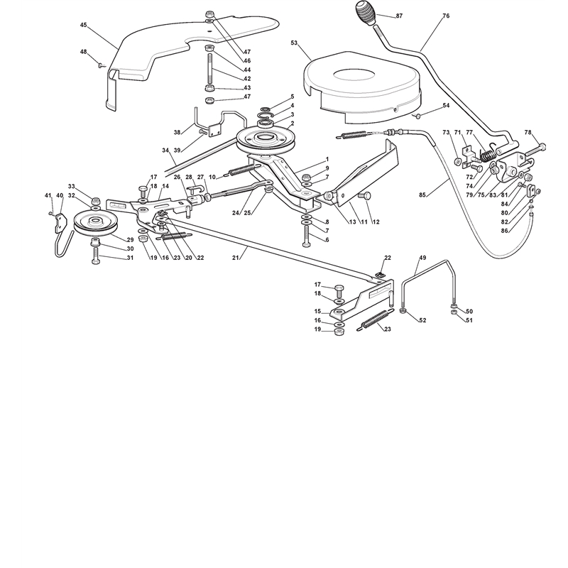 Mountfield 1436H Lawn Tractor (299961333-MOE [2005]) Parts Diagram, Blades Engagement
