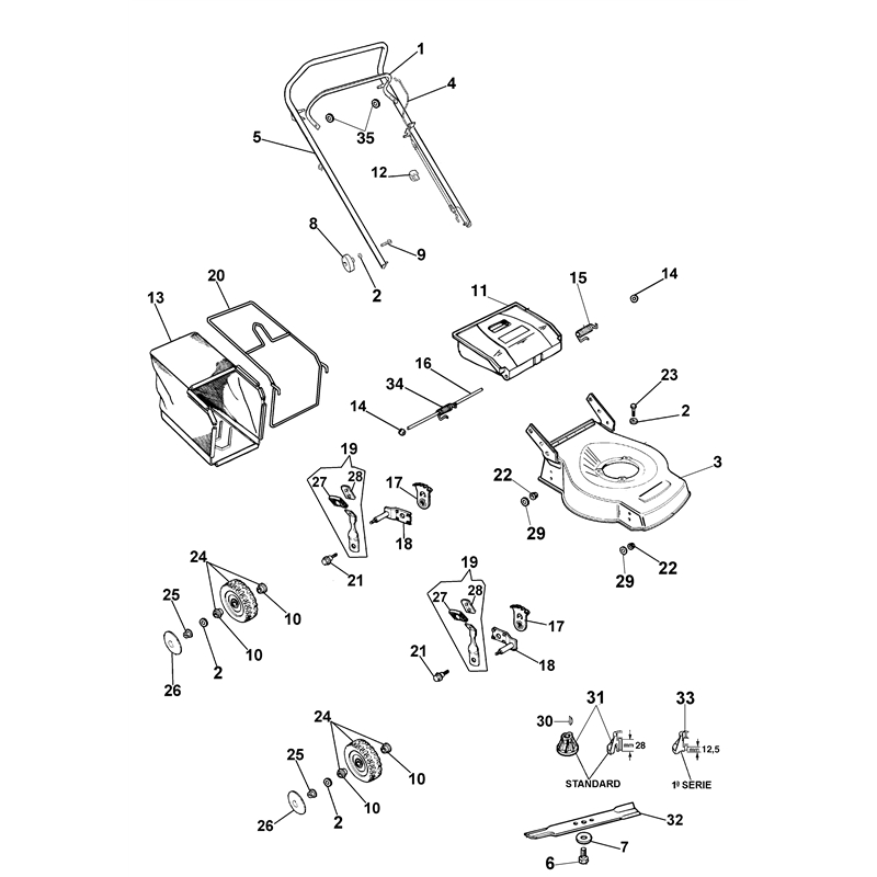 Oleo-Mac G 47 (G 47) Parts Diagram, Complete illustrated parts list
