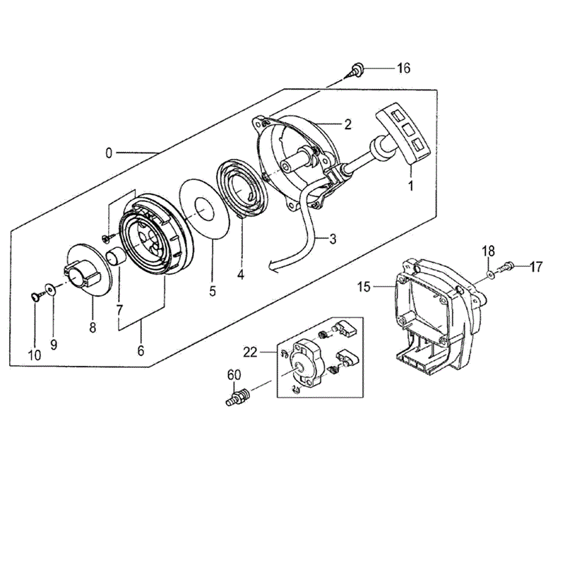 Tanaka THP-2501SS (1647-H42) Parts Diagram, RECOIL STARTER