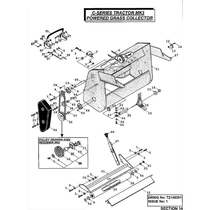 Countax C Series Lawn Tractor 2001 - 2003 (2001 - 2003) Parts Diagram, Powered Grass Collector