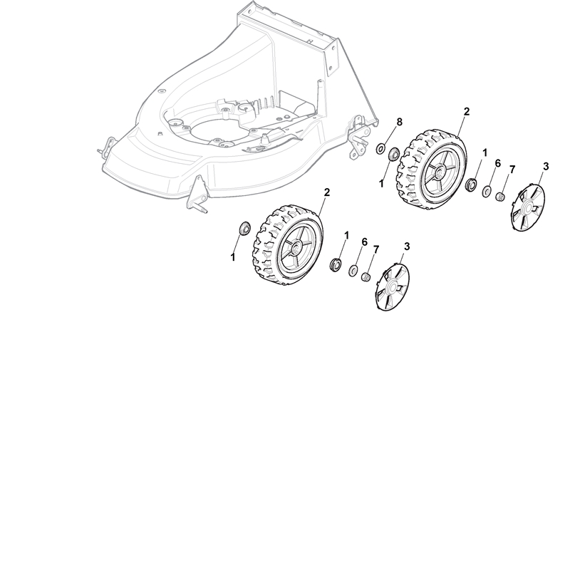Mountfield AL511 PD Petrol Rotary Mower (292155043-M13 [2013-2014]) Parts Diagram, Wheels and Hub Caps