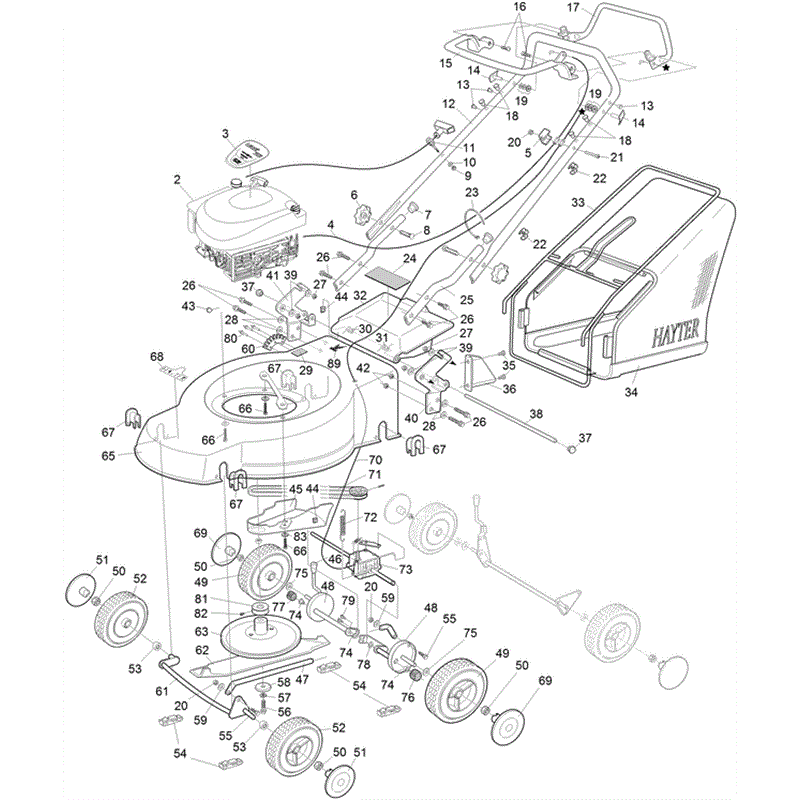 Hayter Motif 53 Autodrive (435H313000001 - 435H313999999) Parts Diagram, Page 1