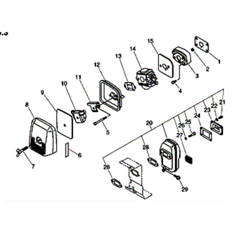 Echo PB-24LN (PB-24LN) Parts Diagram, AIR CLEANER MUFFLER