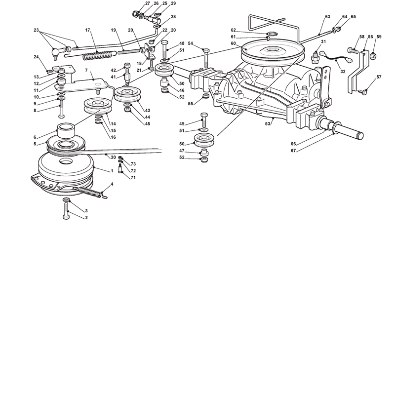 Mountfield 1235M Lawn Tractor (13-2687-12 [2007]) Parts Diagram, Transmission with Electromagnetic Clutch