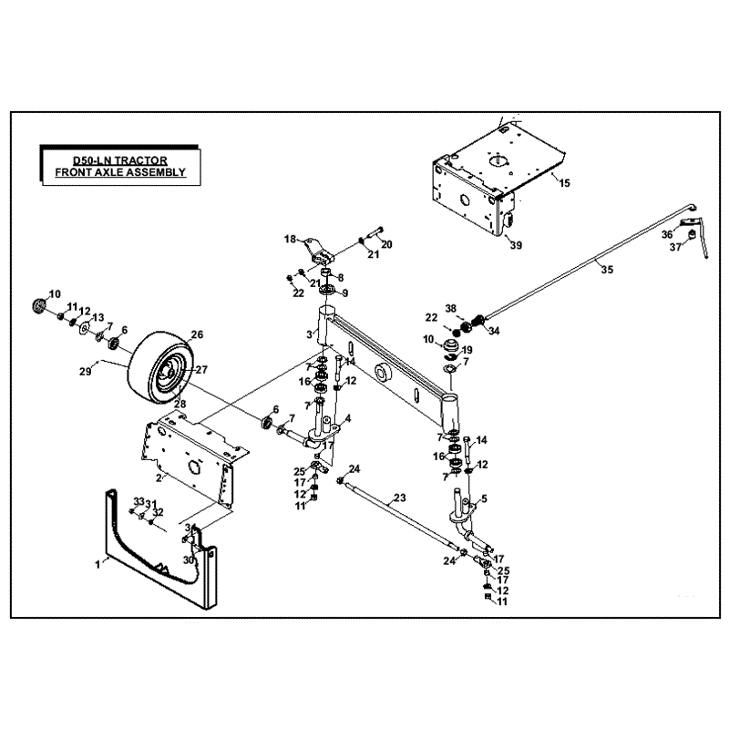 Countax D50LN  Lawn Tractor 2008 (2008) Parts Diagram, Front Axle Assembly