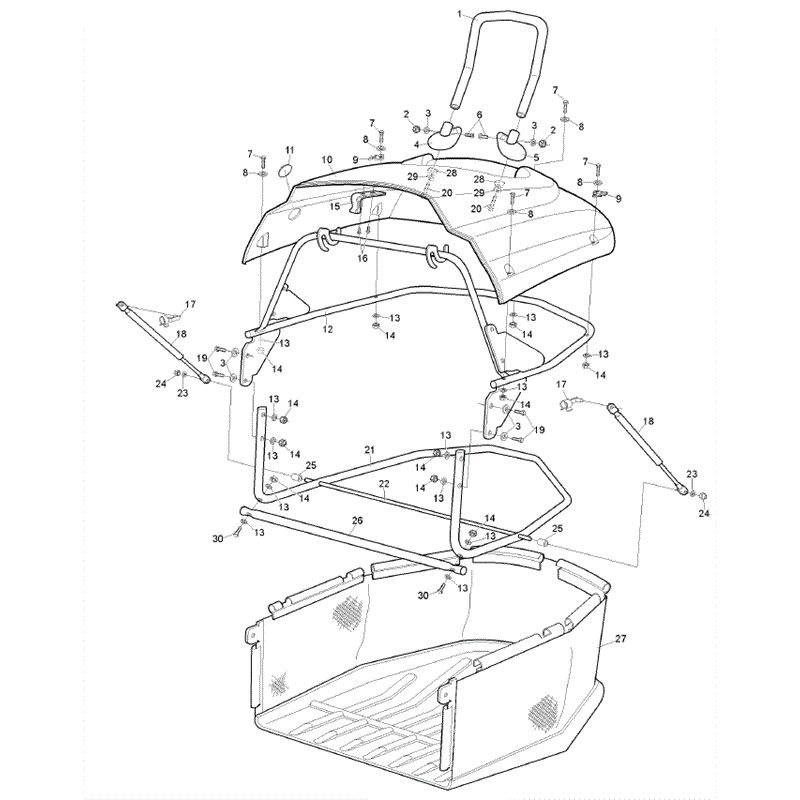 Hayter RS17/102H (17/40) (149A001001-149A099999) Parts Diagram, Grassbag Assembly