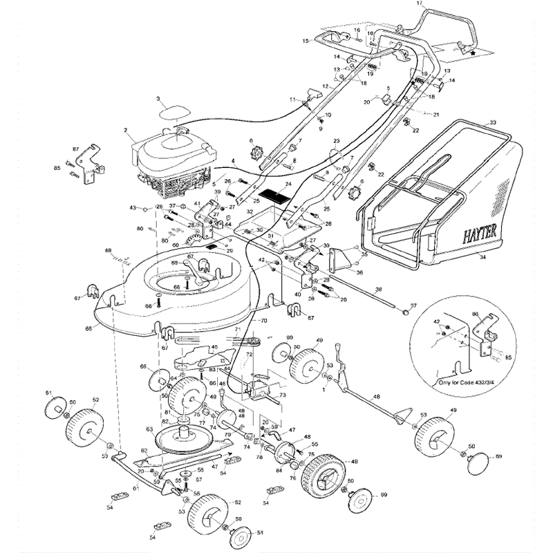 Hayter Motif 48 Autodrive  (434G310000001 onwards) Parts Diagram, Page 1