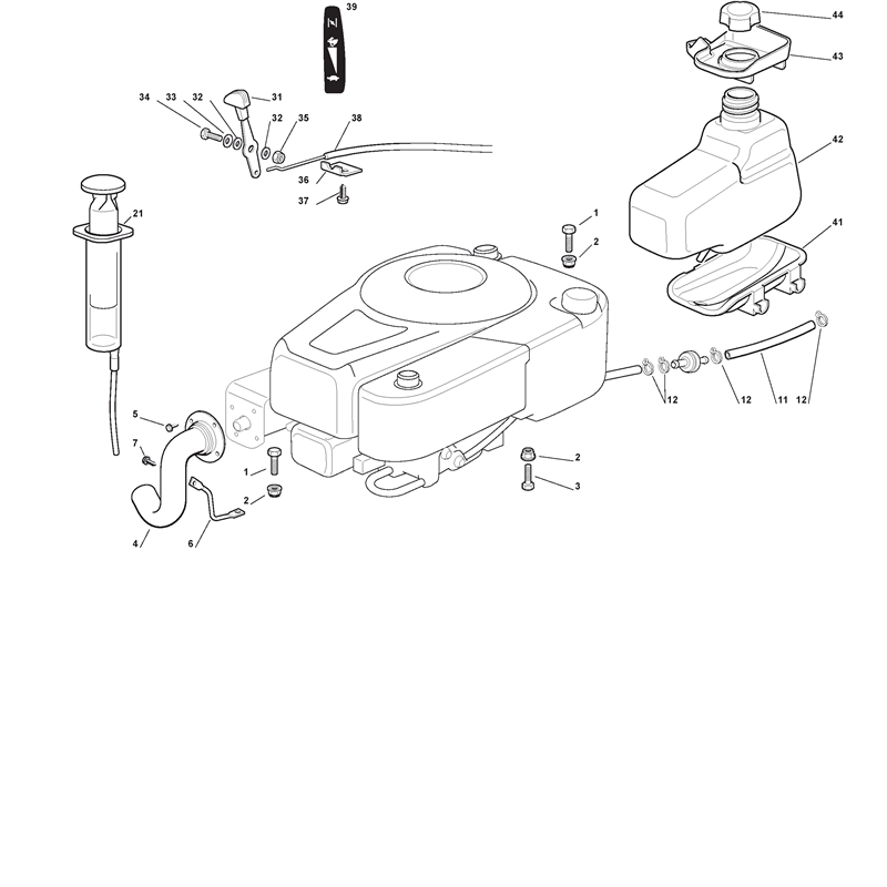 Mountfield RM70 25 Ride-on (2T0030233-MF0 [2010]) Parts Diagram,  B&S
