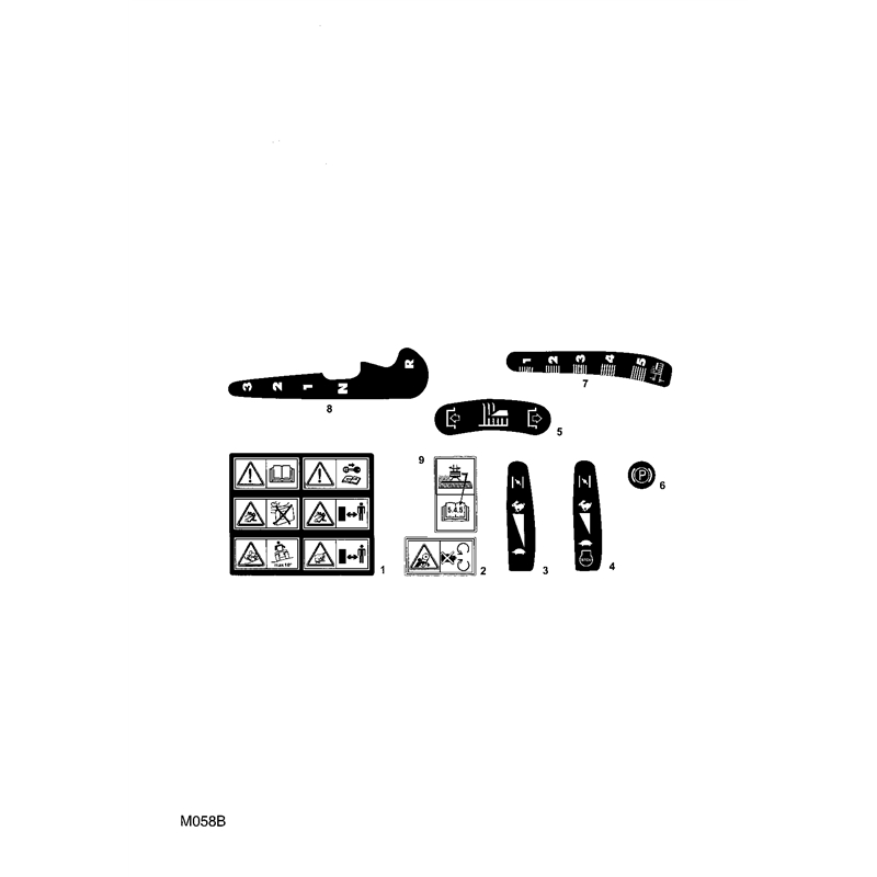 Mountfield 625M Ride-on (13-2659-14 [2004]) Parts Diagram, Labels