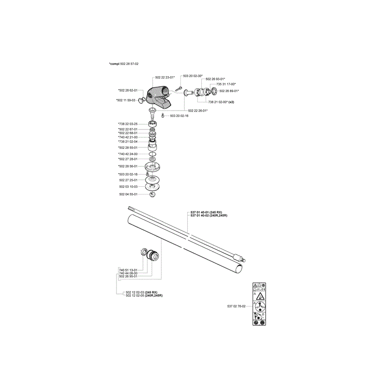 Husqvarna 245RX Clearing Saw (2001) Parts Diagram, Page 1