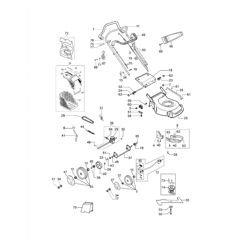 Efco LR 48 TH Mulch Comfort Plus Honda Engine Lawnmower (LR 48 TH Mulch Comfort Plus) Parts Diagram, LR 48 TH Mulch Comfort Plus