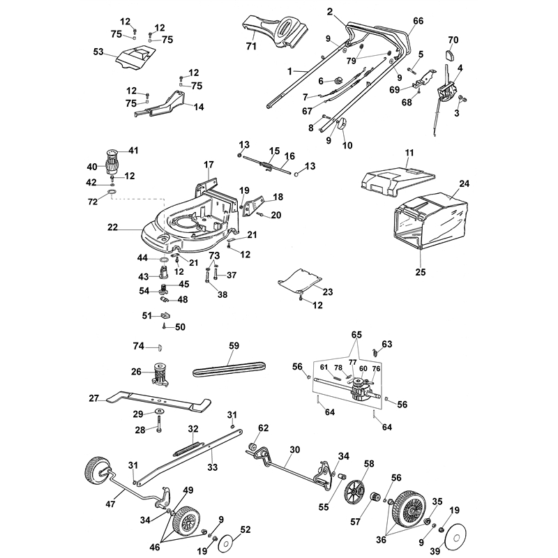 Oleo-Mac MAX 53 T (MAX 53 T) Parts Diagram, Complete illustrated parts list